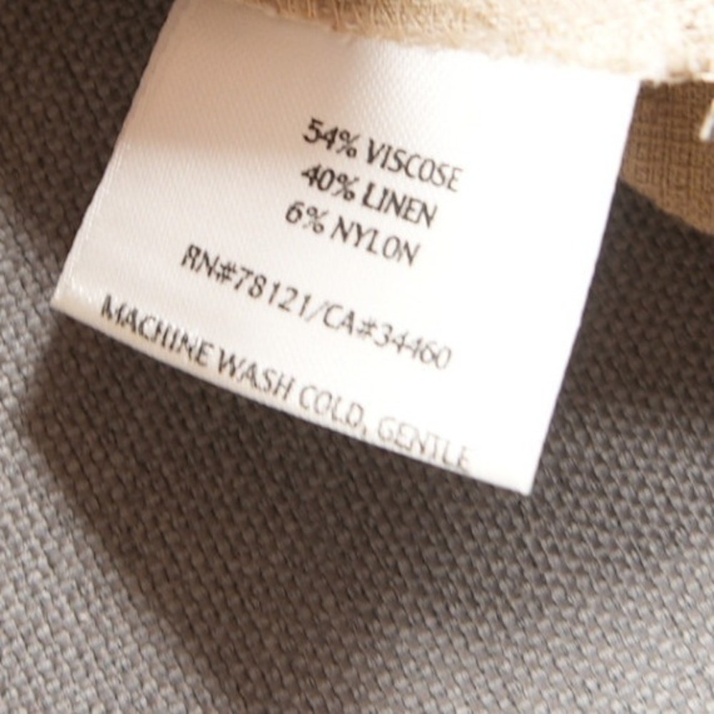 Eileen Fisher Italian Linen Blend Button Front Women Blouse M Long Sleeve Boho - Picture 12 of 15